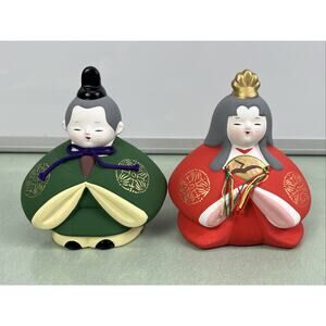 Original Kato Kogei Hina Ceramic Clay Figurine Doll Set Made In Japan